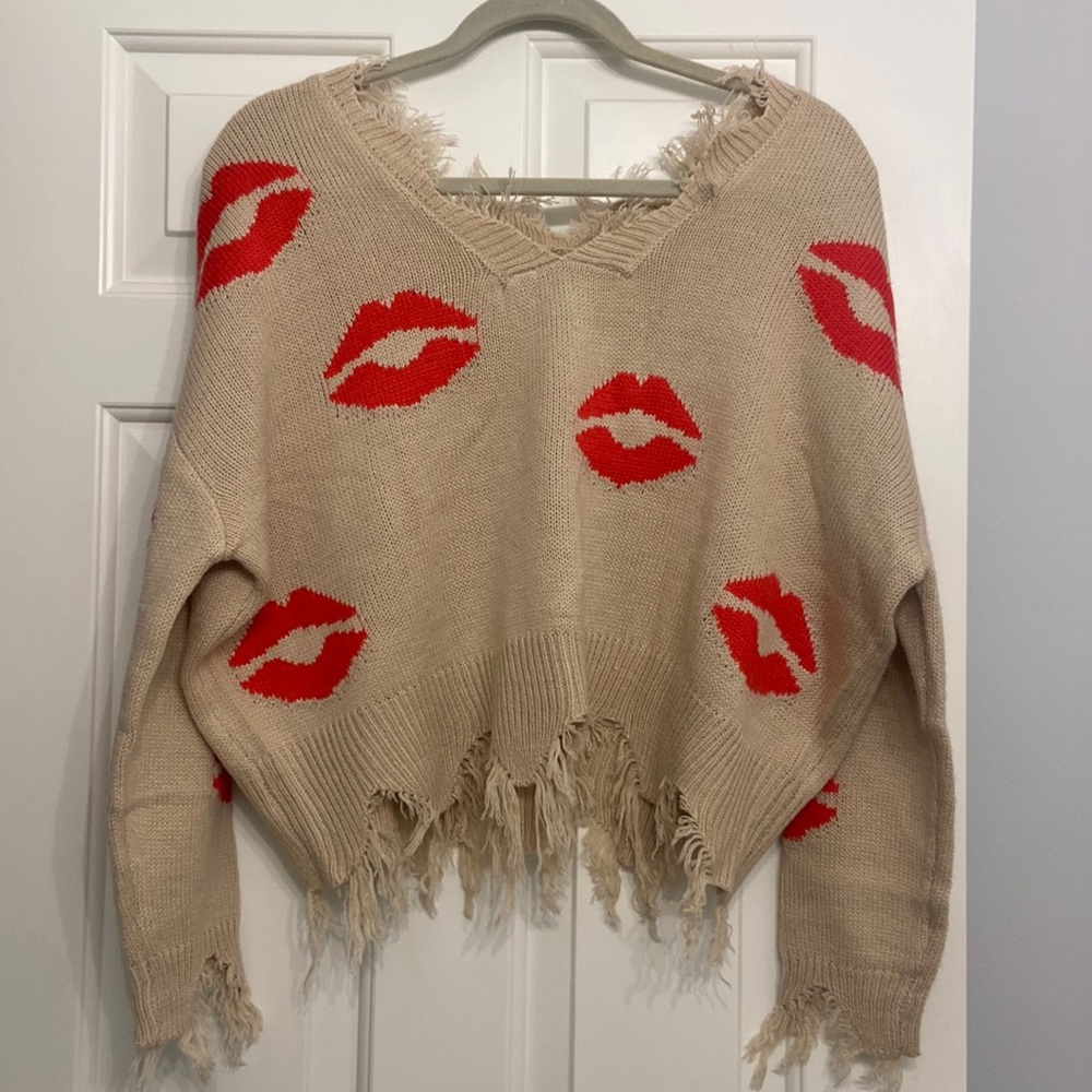 Just Polly Valentines Sweater: size S